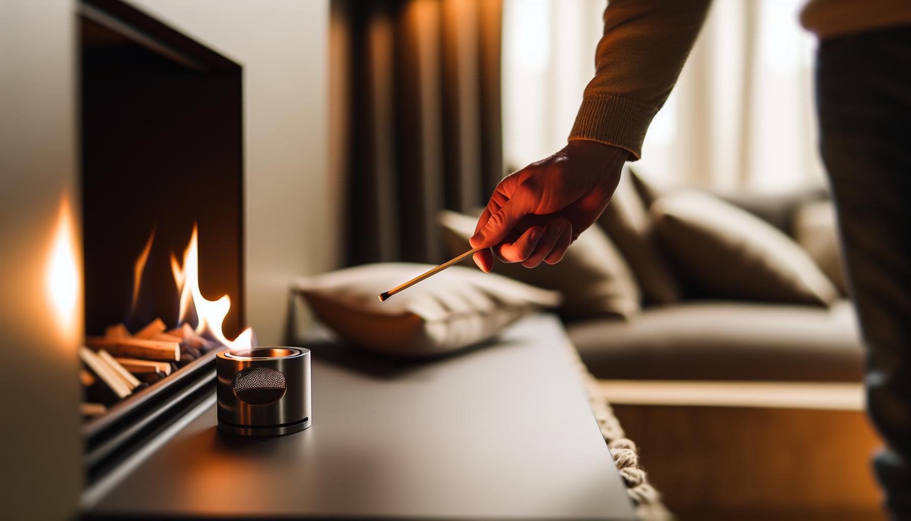 Étapes pour allumer une cheminée bioéthanol