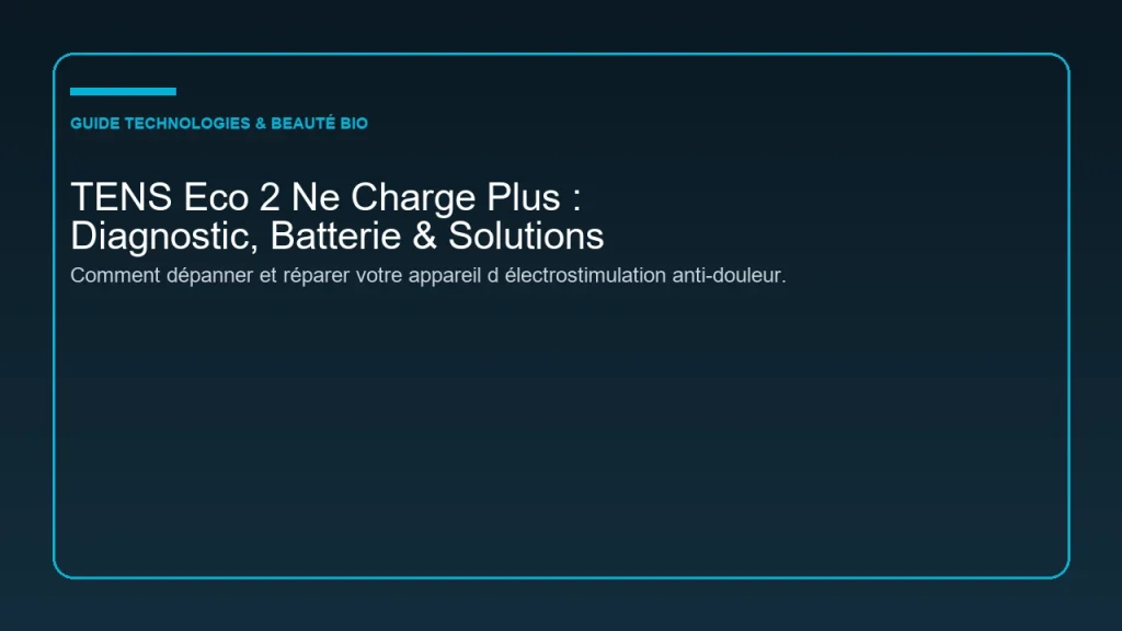 Diagnostic et réparation d'un appareil d'électrostimulation TENS Eco 2 qui ne prend plus la charge