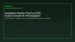 Installation professionnelle d'un boîtier de conversion FlexFuel E85 homologué dans le compartiment moteur