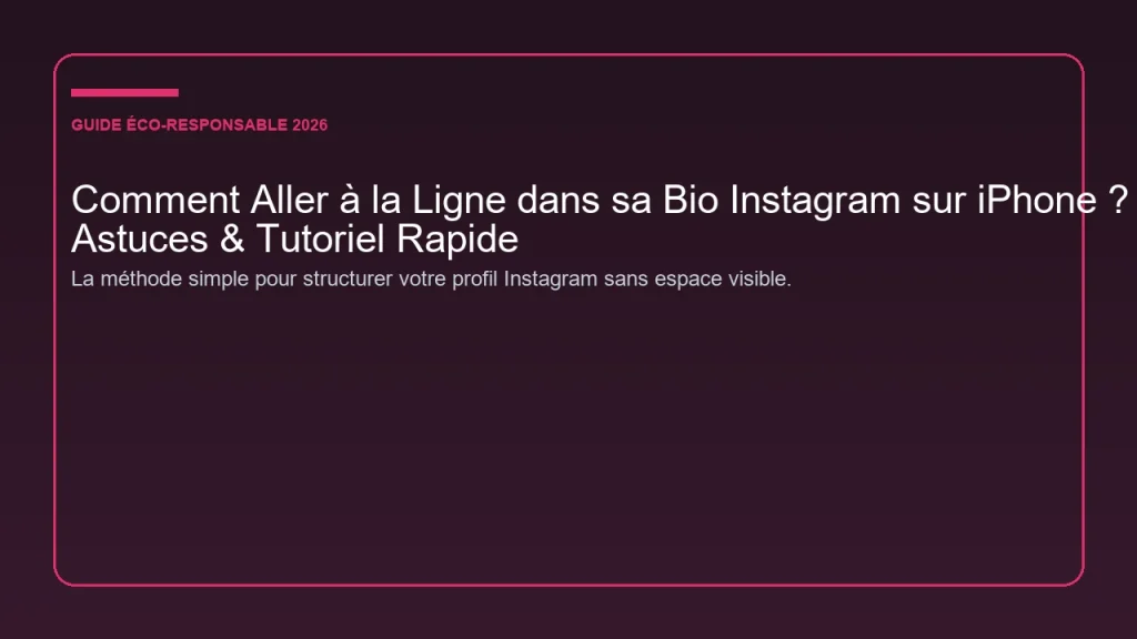 Tutoriel étape par étape pour faire des retours à la ligne et aérer sa biographie Instagram sur iPhone iOS
