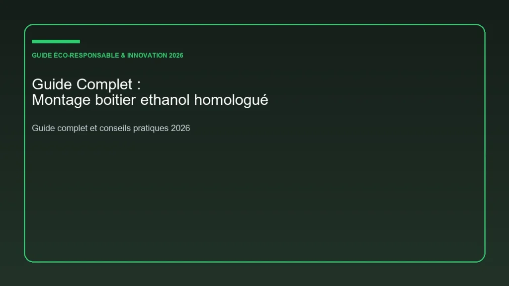Guide complet et analyse sur montage boitier ethanol homologué