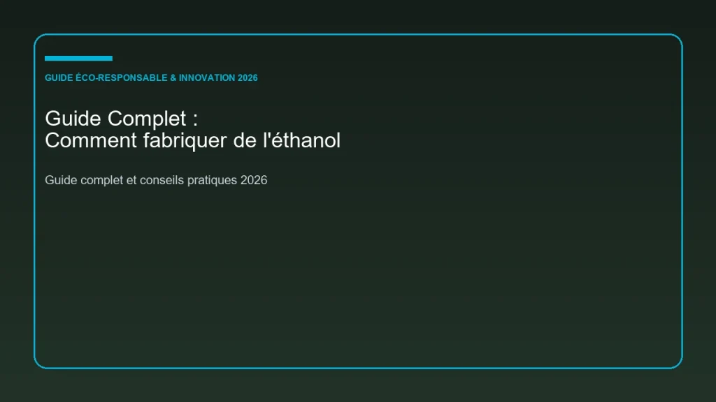 Guide complet et analyse sur comment fabriquer de l'éthanol